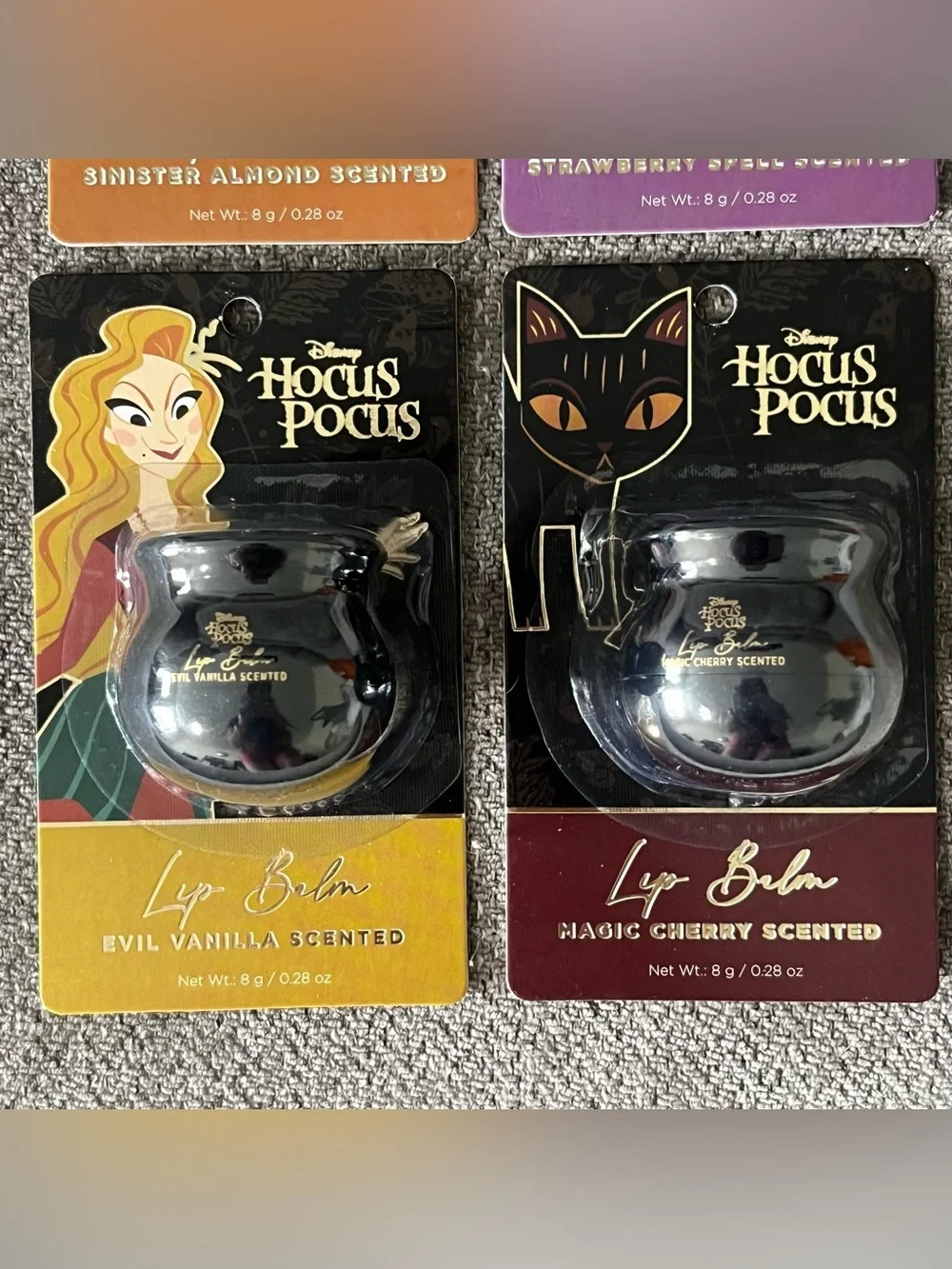 Disney Hocus Pocus 4 Scented Cauldron Shape Lip Balms Witches Binx Halloween